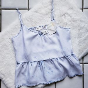 Thread & Supply NWT Acid Washed Lt Blue Tank Top Large
